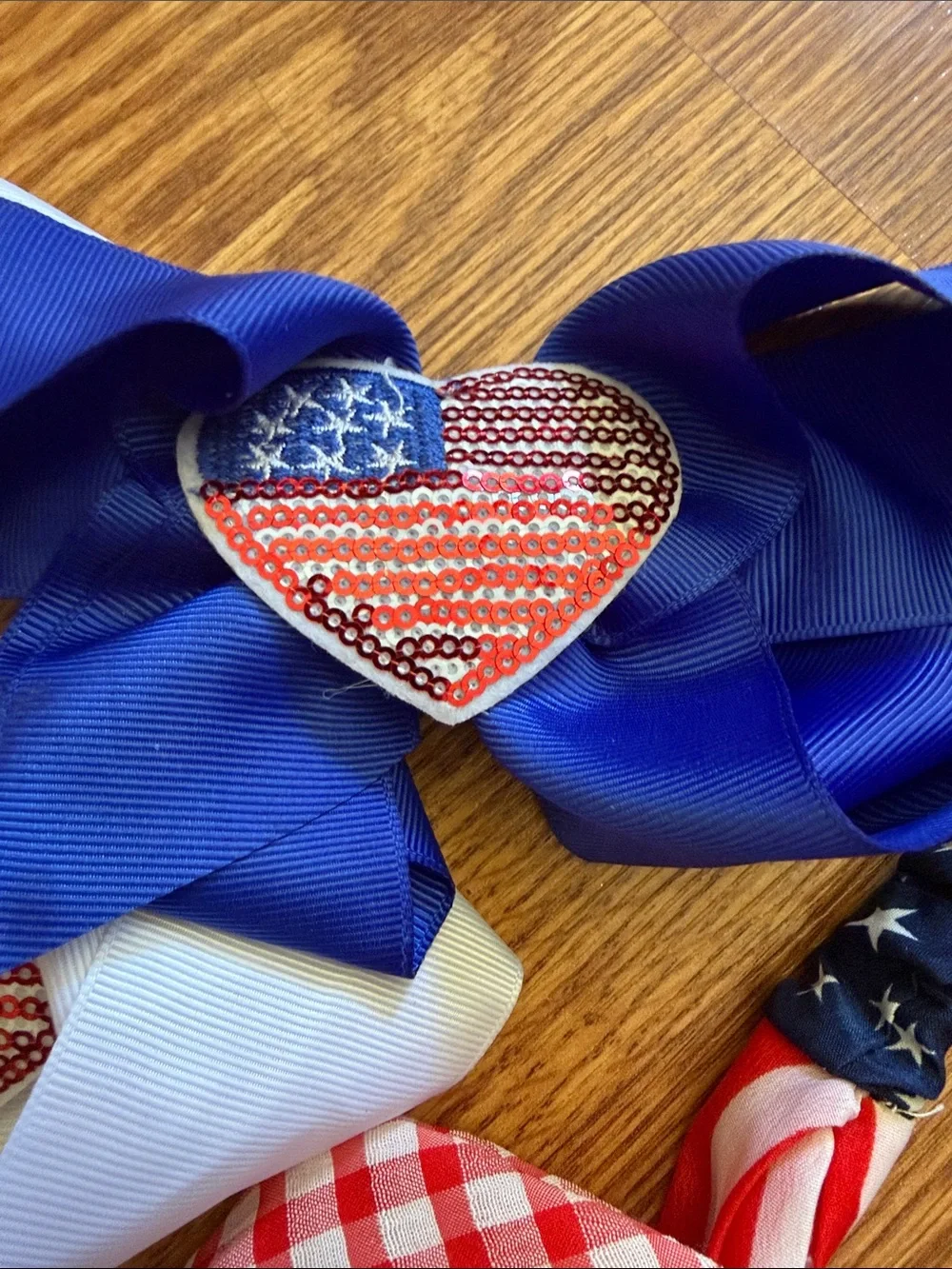 Kids Patriotic Headband & Bow Set - Red, White & Blue